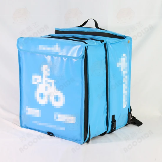 Colore blu Glovo Borsa termica riutilizzabile espandibile impermeabile per pizza Consegna di cibo caldo Carry Delivery Zaino Borsa termica per pranzo in alluminio per bici da moto